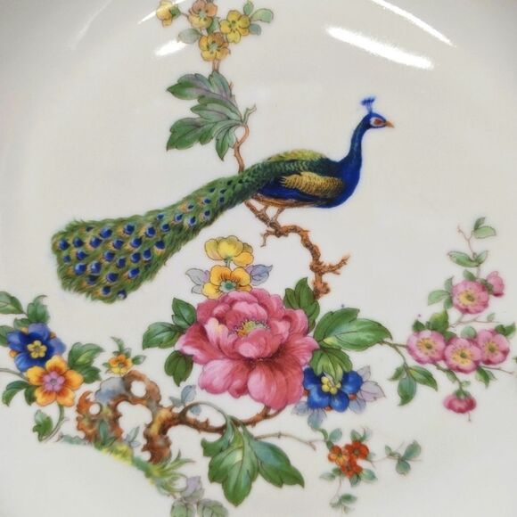 Peacock Handled Plate Koenigszelt Silesia Vintage Germany - Picture 3 of 8